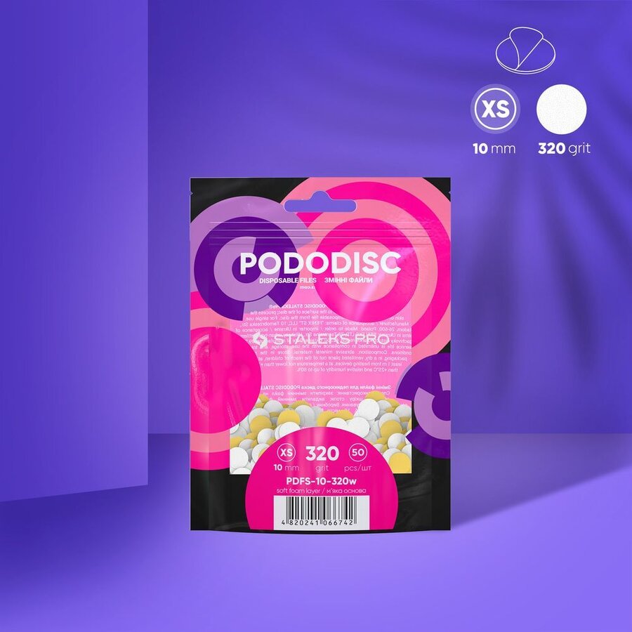 Сменяеми файлове на мека основа за диск за педикюр Pododisc XS размер 320 грит /50 бр./ Сменяеми файлове на мека основа за диск за педикюр Pododisc XS размер 320 грит /50 бр./