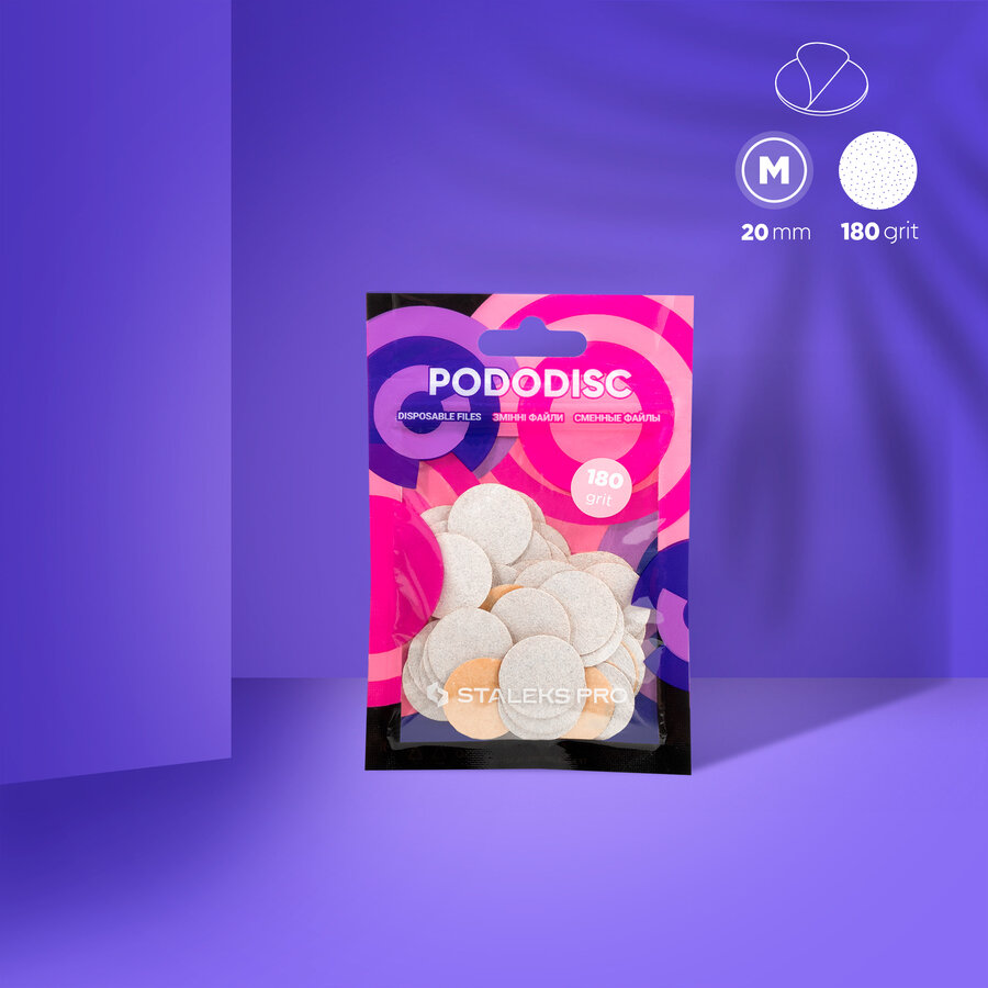 Сменяеми файлове за диск за педикюр Pododisc M размер 180 грит /50 бр./ Сменяеми файлове за диск за педикюр Pododisc M размер 180 грит /50 бр./