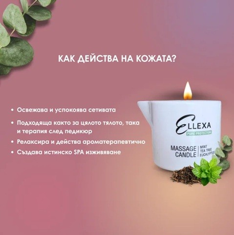 Масажна свещ Ellexa Pure Protection 55 гр. Масажна свещ Ellexa Pure Protection 55 гр.