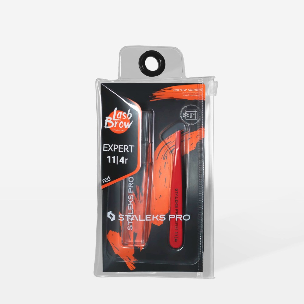 Пинсета за вежди скосена червена Expert 11 Type 4r Пинсета за вежди скосена червена Expert 11 Type 4r