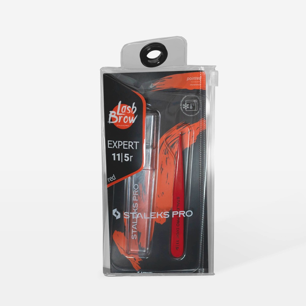 Пинсета за вежди червена Expert 11 Type 5r Пинсета за вежди червена Expert 11 Type 5r